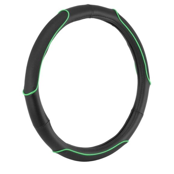 Universal Apex Hyper-Flex Core Steering Wheel Cover black with Green - Picture 1 of 1